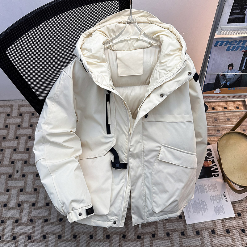 户外防风连帽棉衣外套男款宽松休闲工装棉服青少年冲锋羽绒棉袄子