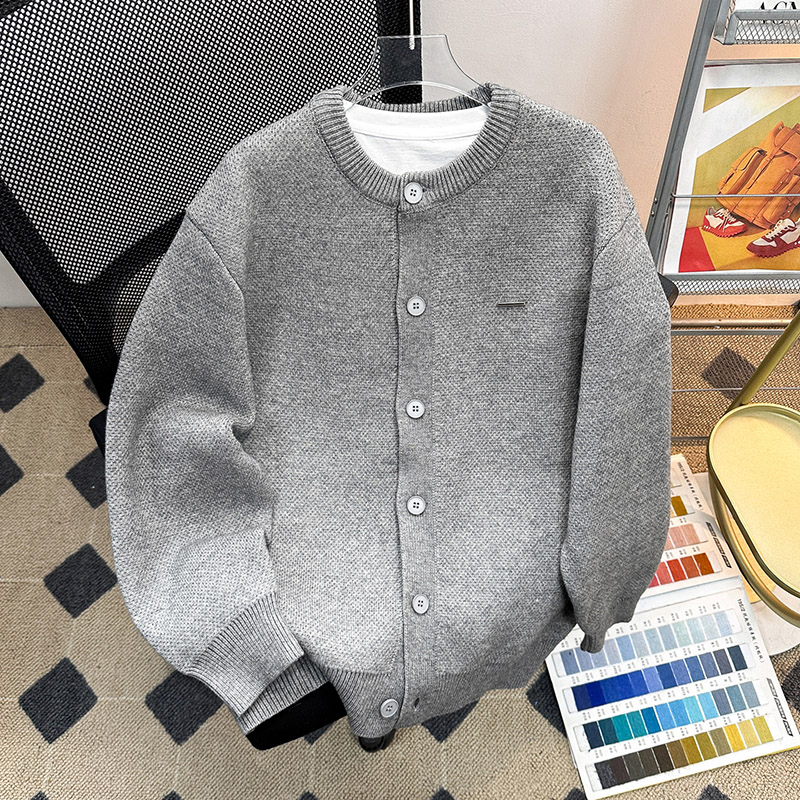 cleanfit黑色开衫毛衣男生冬季内搭叠穿休闲纽扣轻熟风长袖针织衫