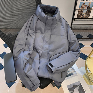冬装 潮牌痞帅轻薄加厚防寒男士 外套 2025白鸭绒新款 羽绒服立领冬季