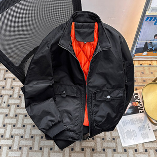 冬季 夹克棉服外套男生立领宽松户外纯色登山服棉袄子 保暖棉衣工装