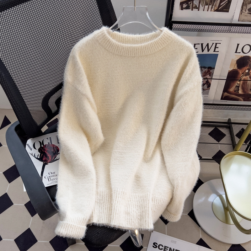 韩系水貂绒纯色毛衣男女