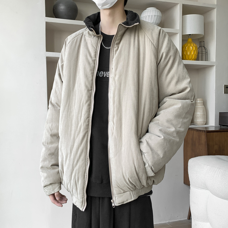 立领羽绒棉服夹克男生外套冬季2025新款青少年加厚防寒面包服棉袄