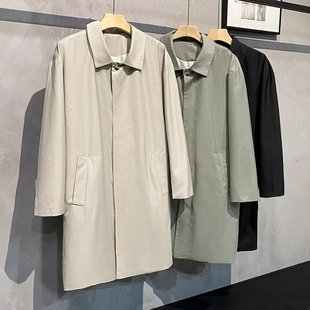 秋冬季 潮流中長款 大衣oversize高級感男士 休閑風衣 風衣外套bf韓版