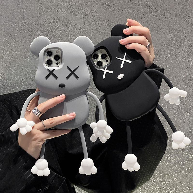黑色暴力熊适用于苹果15手机壳女款iPhone14promax新款13pro硅胶12pm防摔11卡通plus萌系ins风创意潮牌保护套怎么样,好用不?