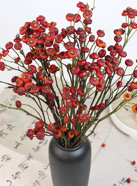 蔷薇果干花干枝中式红色果子家居装饰插花婚庆摆件软装造景陈设