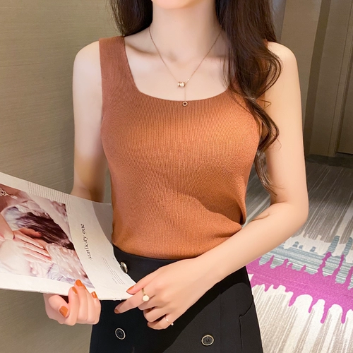 Весенняя летняя зеленая майка топ без рукавов, 2023 года, в корейском стиле, свободный крой