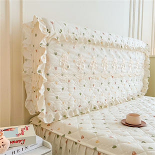 公主风床头套罩2025新款全包夹棉高档皮床靠背软包蕾丝花边保护套