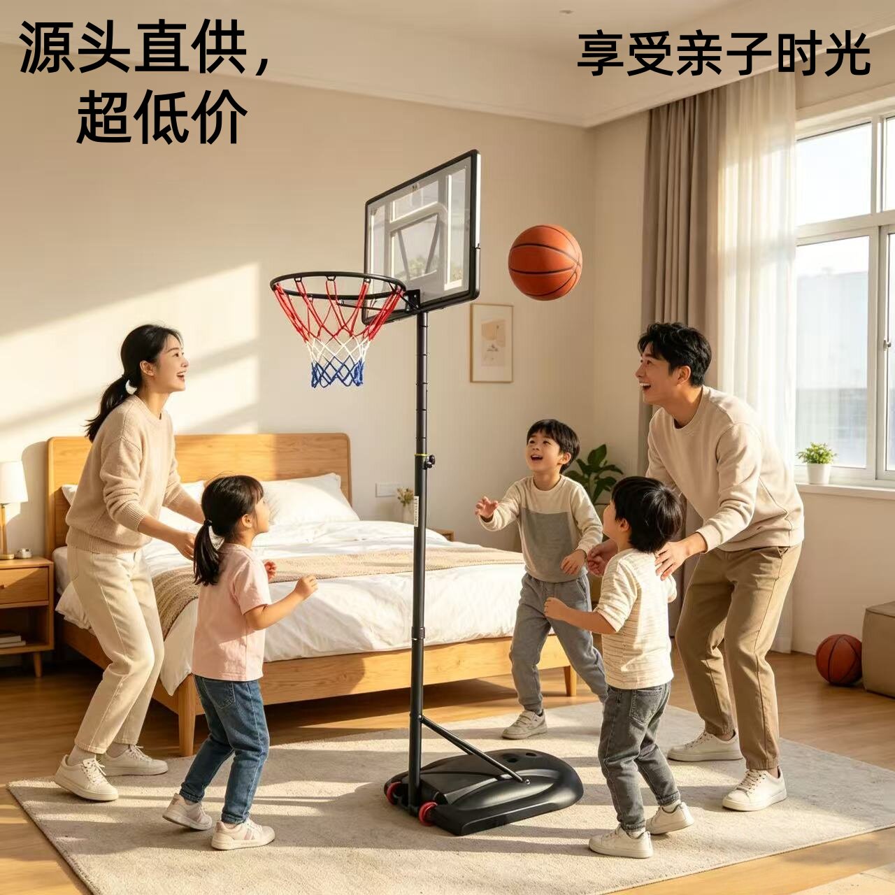 移动篮球架家用儿童小孩室内可升降球框成人户外青少年标准投蓝筐