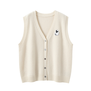 2025夏秋新款羊绒衫女100纯山羊绒无袖红色针织马甲透气显瘦坎肩