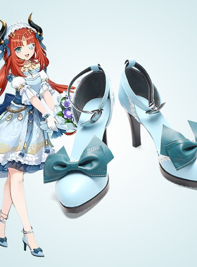cosplay鞋原神GIGO妮露联动cos鞋定做高跟增高动漫演出鞋大码定制