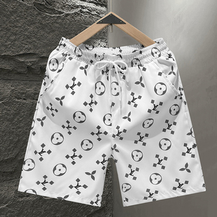 短裤 宽松运动沙滩裤 速干潮流休闲裤 外穿笑脸居家五分裤 子 男士 夏季