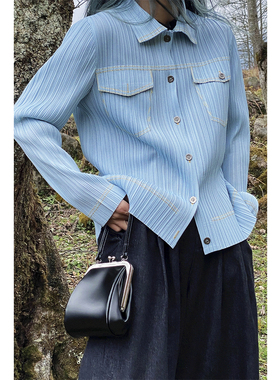 TLonely1 marginal man 外套上衣 褶皱开衫小外套 压褶上衣