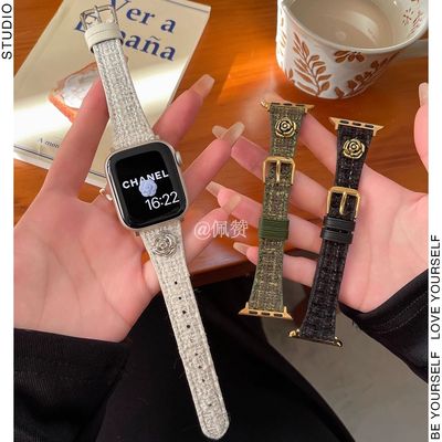 小香风山茶花oppowatch3/2/X/3pro/4pro手表表带真皮质男女se适用