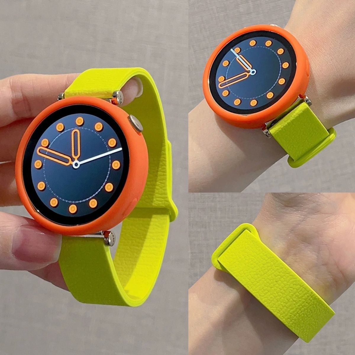 荔枝纹磁吸硅胶适用华为gt6手表带gt5pro高级感GT4女新款41mm软壳