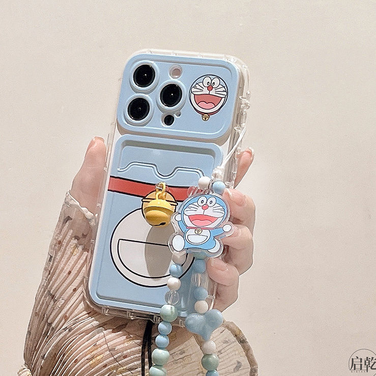 立体铃铛哆啦A梦iPhonepromax手机壳苹果14新款13卡包12链条11