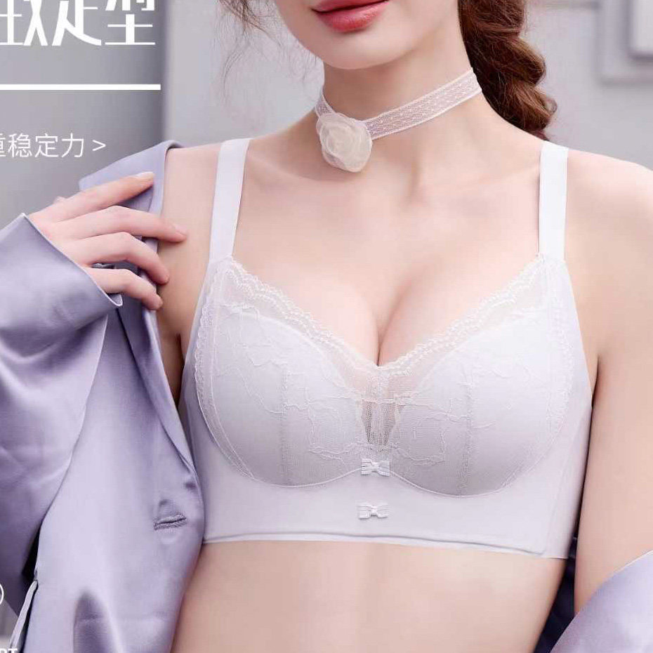 黛安琪8913性感蕾丝聚拢小胸薄杯文胸侧收无骨无痕内衣无磁透气罩