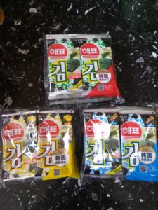 包邮休闲零食品韩国进口 海牌海飘海苔16克袋装原味奶酪墨鱼