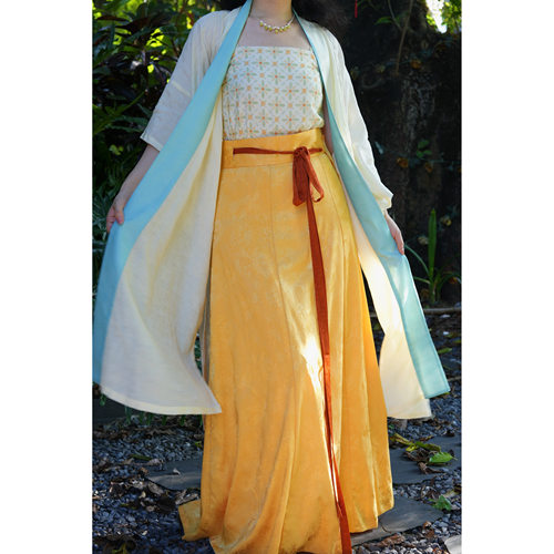 「向日葵」八破裙仿花罗旋裙汉服