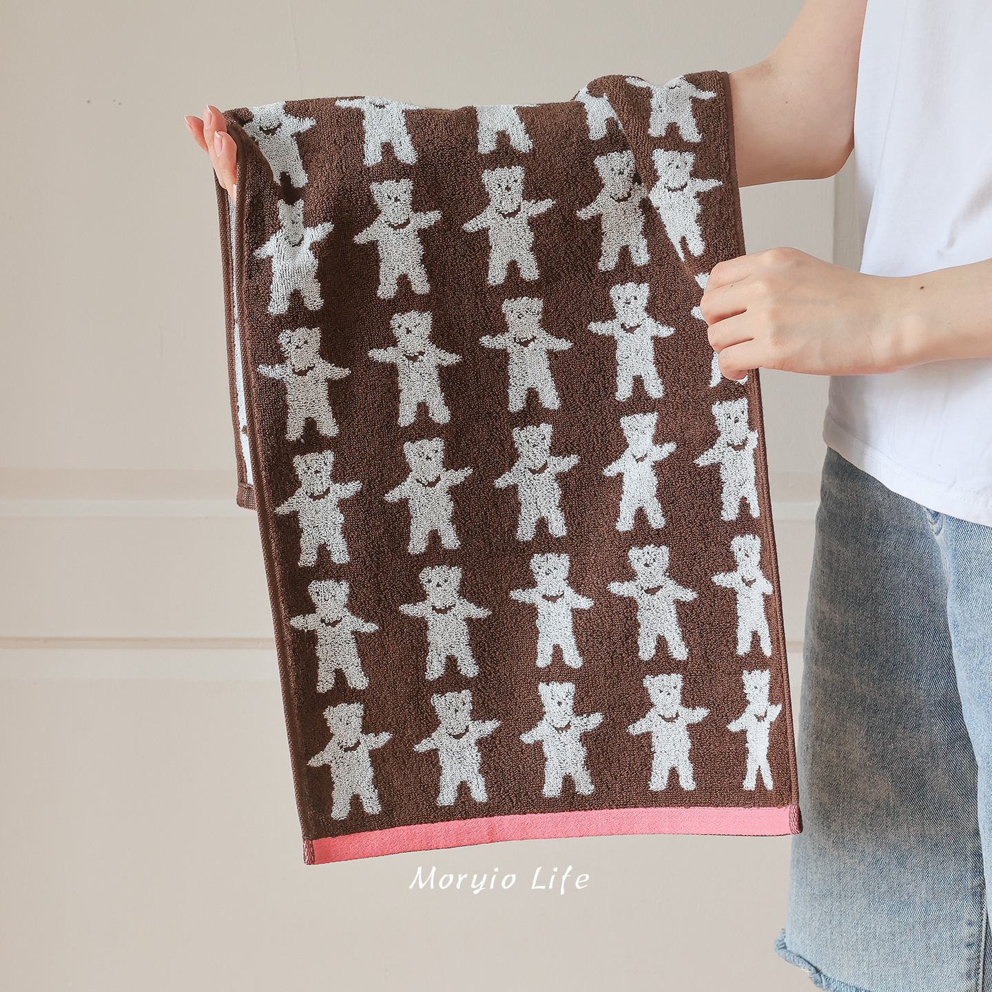 木悠ins可爱卡通全棉毛巾方巾柔软吸水洗澡浴巾纯棉面巾洗脸巾