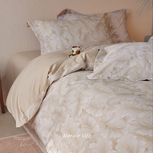 木悠秋冬田园风数码印花全棉磨毛四件套加厚保暖纯棉被套床单床笠