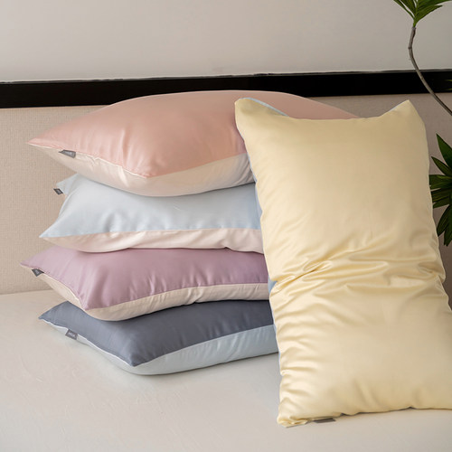 木悠夏季凉感丝滑天丝棉双拼枕套