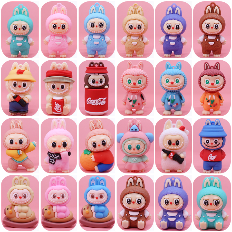 卡通大号拉布布立体小公仔labubu情侣钥匙扣挂件学生礼品奖品礼物