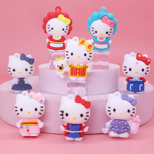 T17卡通KT猫公仔kt钥匙扣包挂件三丽鸥盲盒配件蛋糕装饰配件礼品
