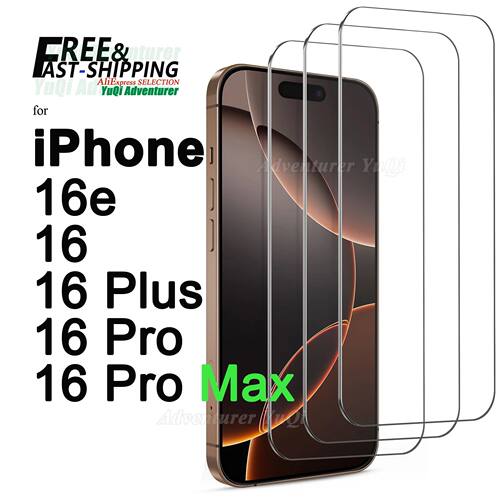 Screen Protector For iPhone 16e 16 Pro Max Plus, Tempered Gl