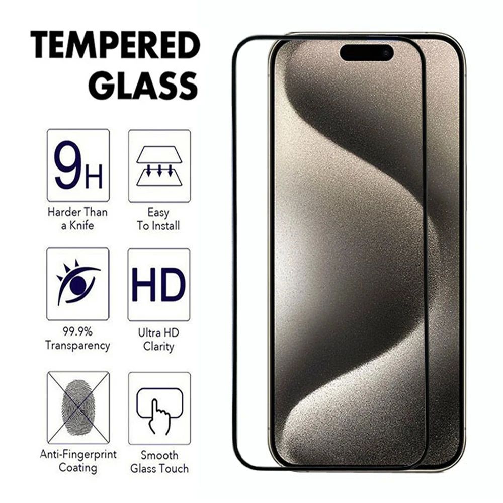Screen Protector For Apple iPhone 13 14 15 16 Plus Pro Max  Protective Transparent glass Film