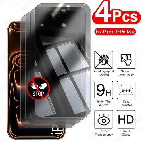 4Pcs Anti-Spy Screen Protector For iPhone 11 12 13 14 15 16