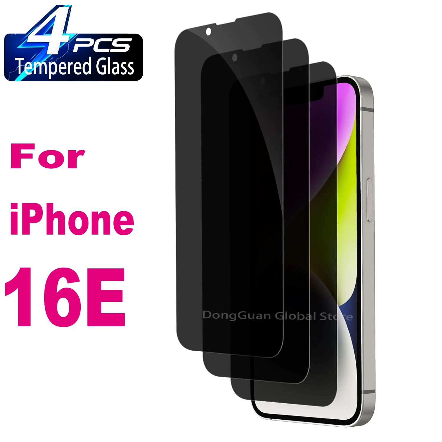 For iPhone 16e Anti Spy Tempered Glass Screen Protector Priv