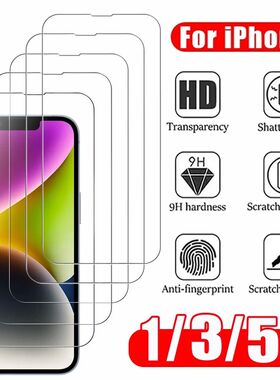 5PCS HD Tempered Glass For iPhone 16 17 Pro Max 16e 15 14 13