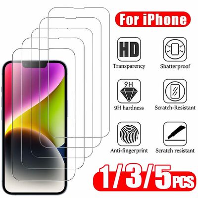 5PCS HD Tempered Glass For iPhone 16 17 Pro Max 16e 15 14 13