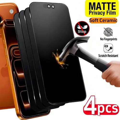 4PCS Matte Privacy Ceramic Screen Protector for iPhone 17-11