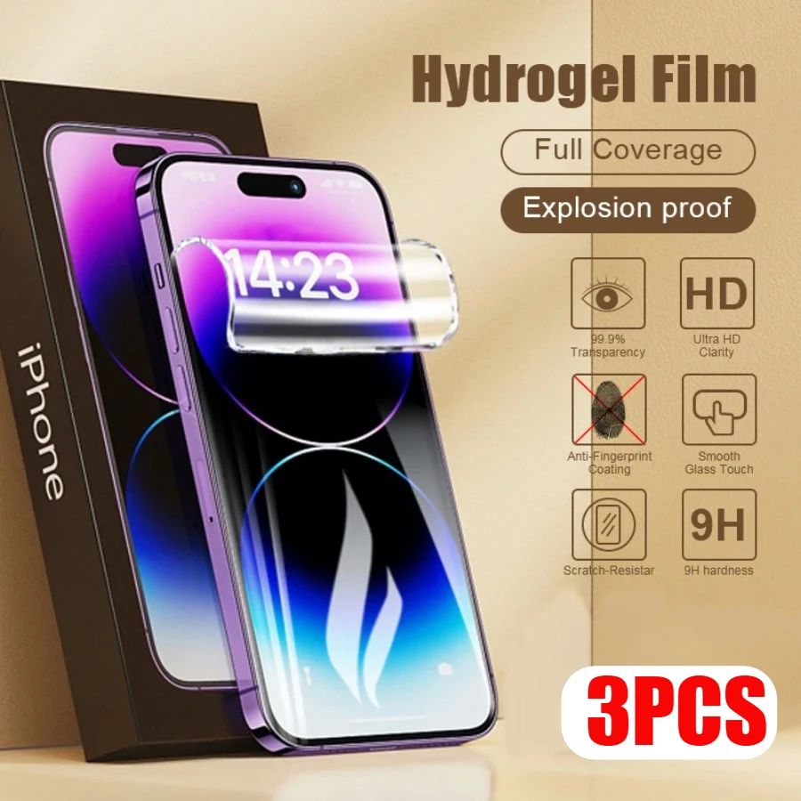 3PCS Soft Full Cover Soft Hydrogel Film for IPhone 16 15 11