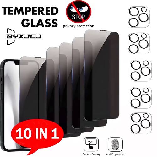 10?In?1 5?Piece Privacy Screen Protector With 5 Lens Films,