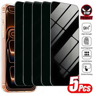 5Pcs Anti-Spy Screen Protector For iPhone 11 12 13 14 15 16
