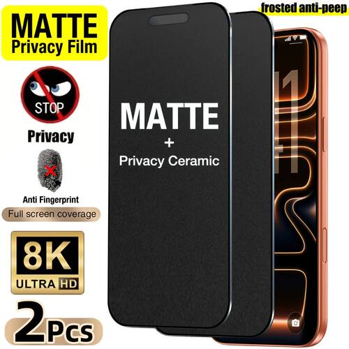 NNBILI 2Pcs Privacy Matte Frosted Ceramic Screen Protectors