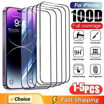 5Pcs Tempered Glass For iPhone 15 Pro Max Mini Screen Protector For IPhone 16  MAX Protective Glass