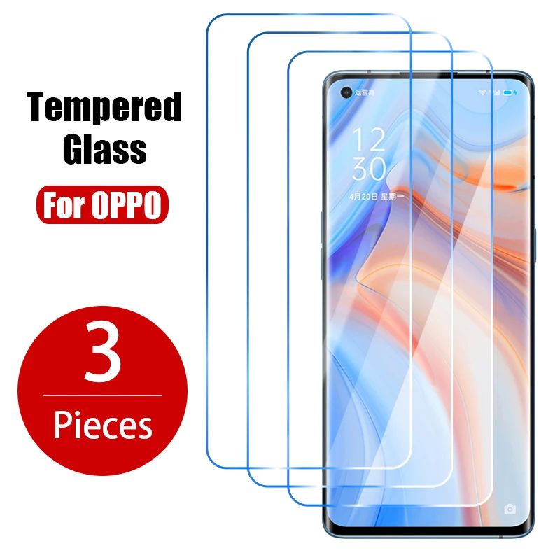 3PCS Tempered Glass For OPPO A74 5G A54 A52 Screen Protector