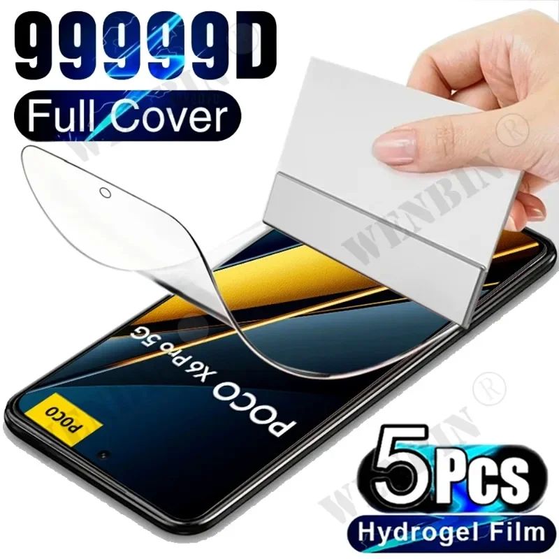 5 Pcs Hydrogel Film For Xiaomi Redmi Note 14 13 12 Pro Plus