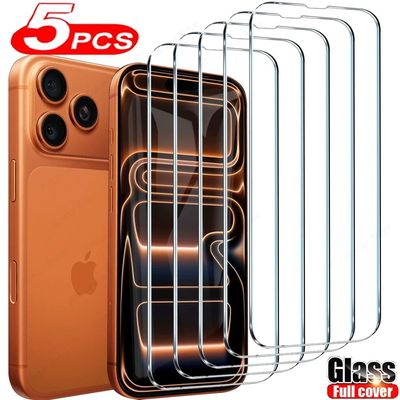 5Pcs HD Screen Protector For iPhone 17 16 15 11 14 12 13 Pro