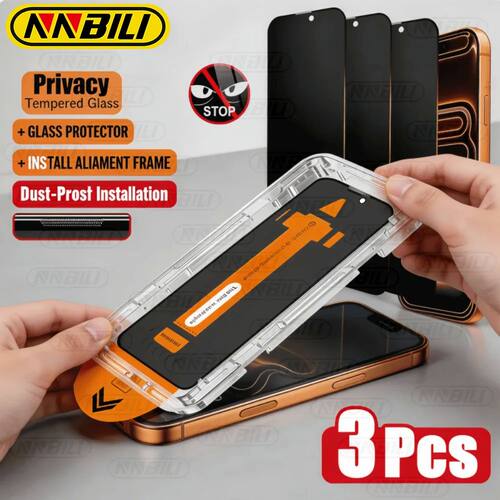 3-Pack Privacy Tempered Glass Screen Protectors Designed for