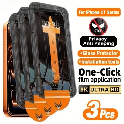 3Pcs Anti-Spy Tempered Glass Screen Protectors for iphone 17
