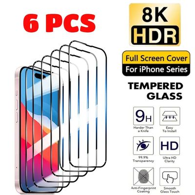 6Pcs Screen Protector for iPhone 17 16 Pro Max 15 14 Plus 13