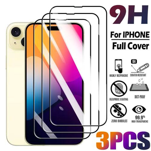 3Pcs Protective glass For iPhone 18 17  16 15 14 13 12 11 Pro Max XS Mini Screen Protector Tempered
