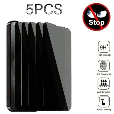 5Pcs Screen Protector for iPhone 16 17 15 14 Pro Max 9H Temp