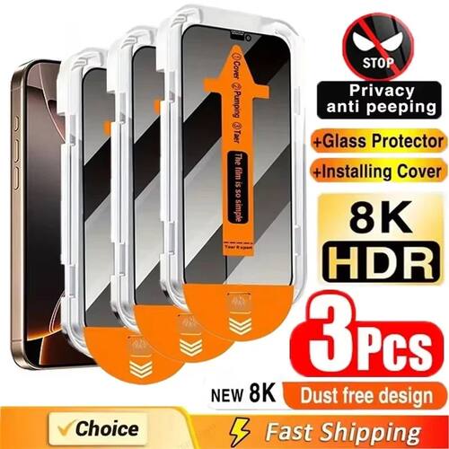 3Pcs Dust Free Installation Privacy Screen Protector For iPh