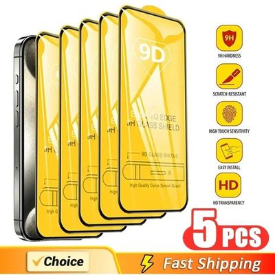 5Pcs D Protective Glass For iPhone Pro Max Mini  Plus Screen Protector For iPhone Tempered Glass