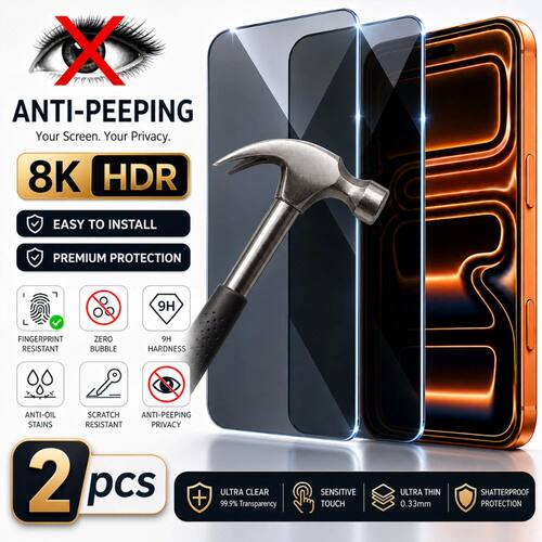 2pcs Full Cover Privacy Tempered Glass Screen Protector for